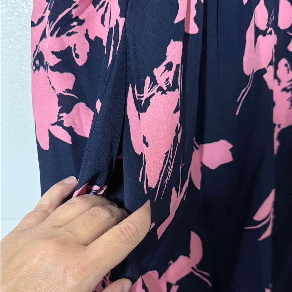 BloomChic Navy and Pink Floral Midi Dress - Picture 2 of 5
